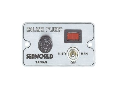 Bilge pump switch with panel
