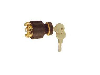 Plastic Ignition Starter Swtich with rubber cap (15 mm) 7 terminals, 4 positions (GS11155)